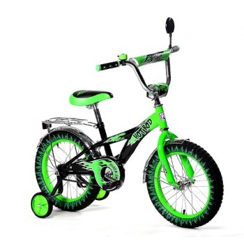 Велосипед 16" Black Aqua Hot-Rod (Лихач) 1s 2017 KG1606 зелёный,цв.покрышки